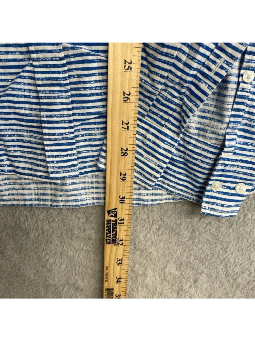 Michael Kors Men's XL Slim Fit Blue & White Striped Button-Up Shirt P0454 - Picture 3 of 8
